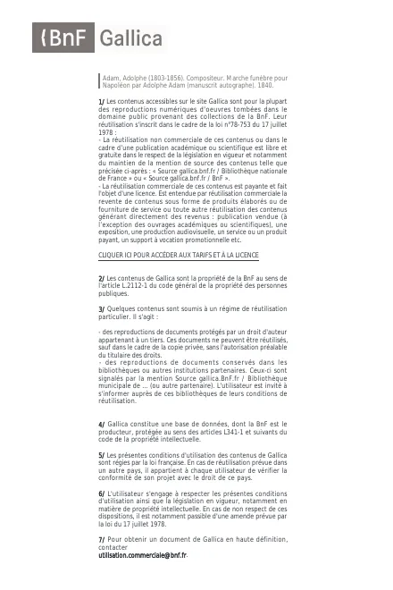 First page of Marche funèbre pour Napoléon