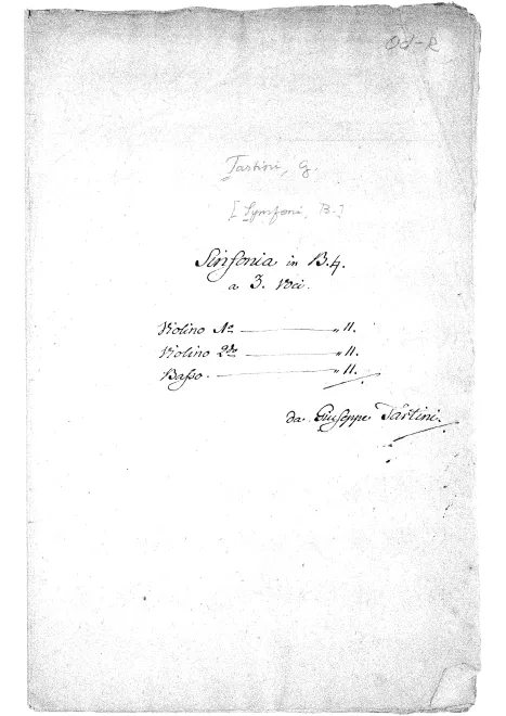 First page of Sinfonia in B-flat major