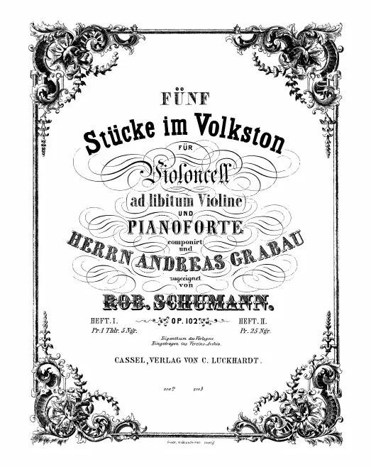 First page of Fünf Stücke im Volkston