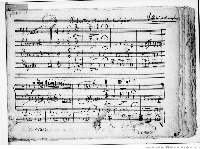 First page of Andante e Tema con Variazioni