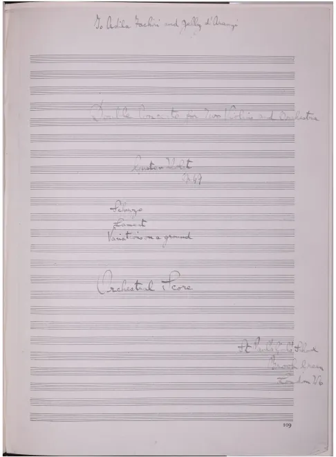 First page of Concerto for 2 Violins