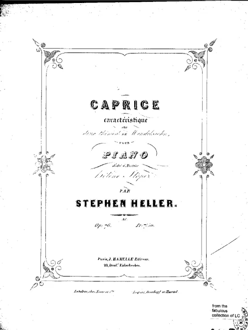 First page of Caprice caractéristique sur deux thèmes de Mendelssohn