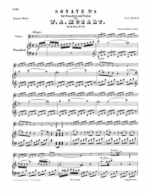 First page of Violin Sonata