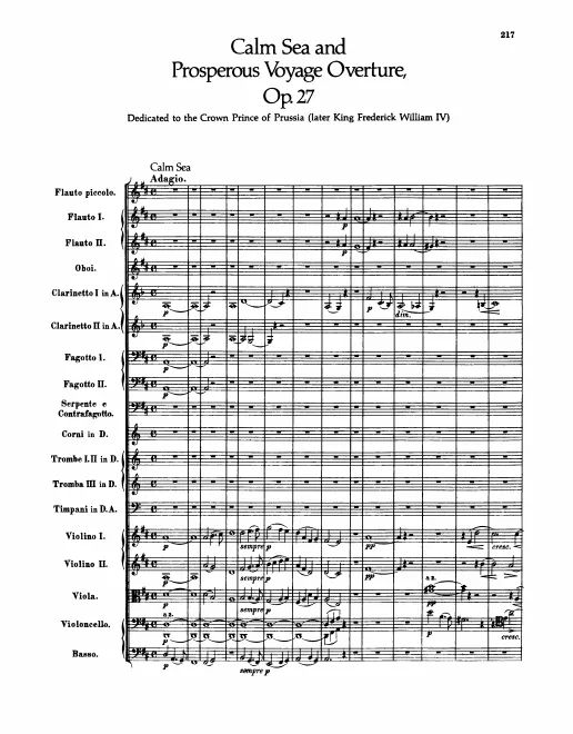 First page of Meerestille und glückliche Fahrt