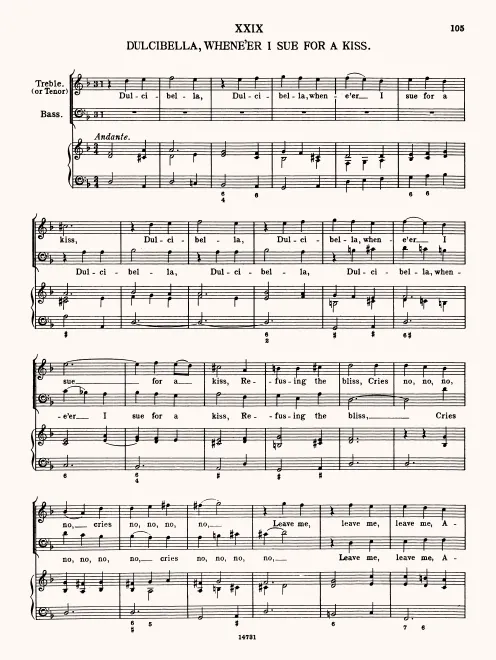 First page of Dulcibella, Whene'er I Sue for a Kiss