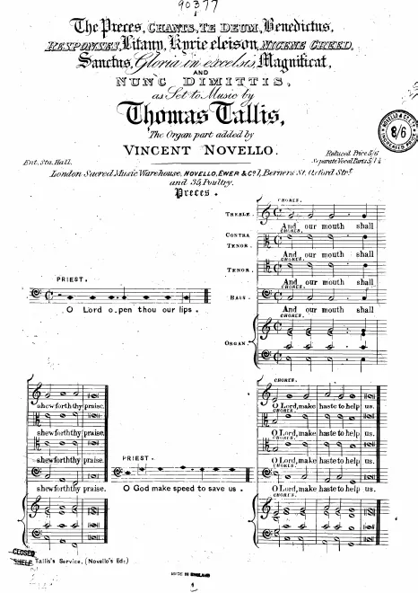 First page of Short Service in the Dorian Mode