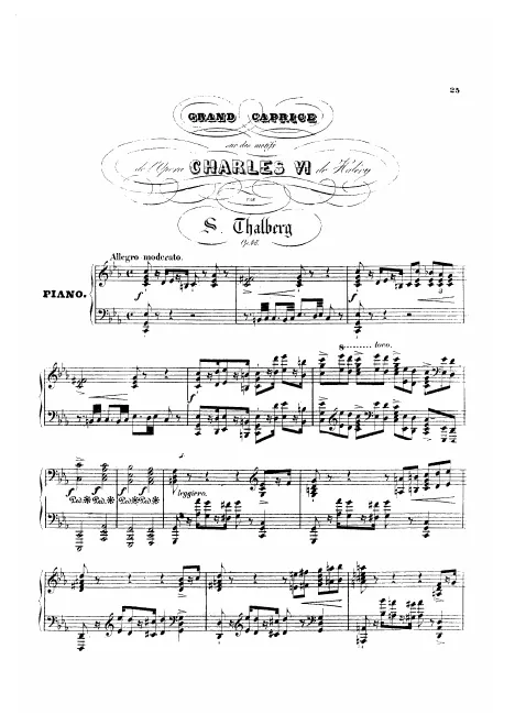 First page of Grand caprice pour le piano sur des motifs de l'opera: Charles VI de Halévy, Op.48