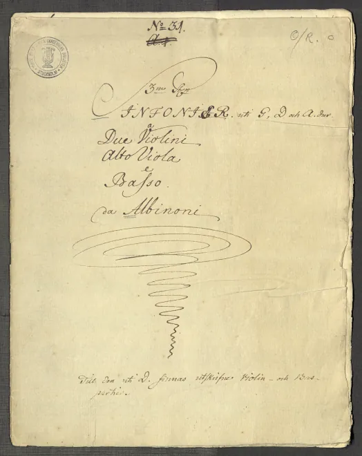 First page of Sinfonia in A major