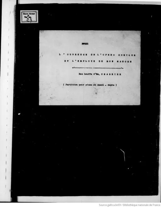 First page of Duo de l'ouvreuse de l'Opéra-Comique et de l'employé du Bon Marché