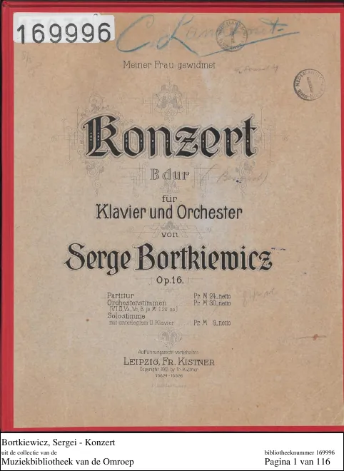 First page of Piano Concerto No.1