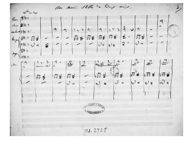 First page of Ave maris stella à deux voix