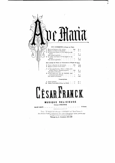 First page of Ave Maria