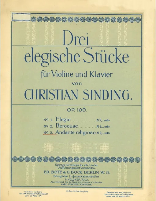 First page of 3 Elegische Stücke
