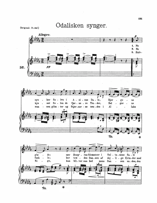 First page of Odalisken synger