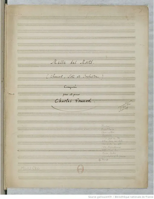 First page of Messe brève pour les morts