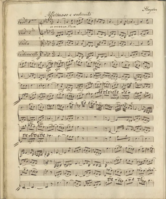 First page of String Quartet in E-flat major