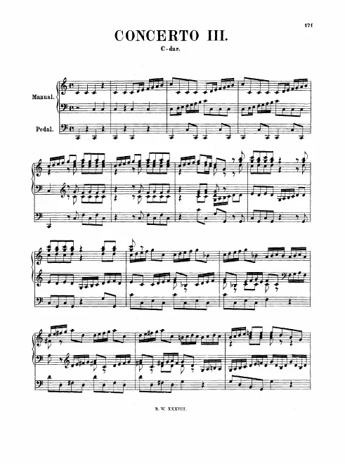 First page of Organ Concerto in C major