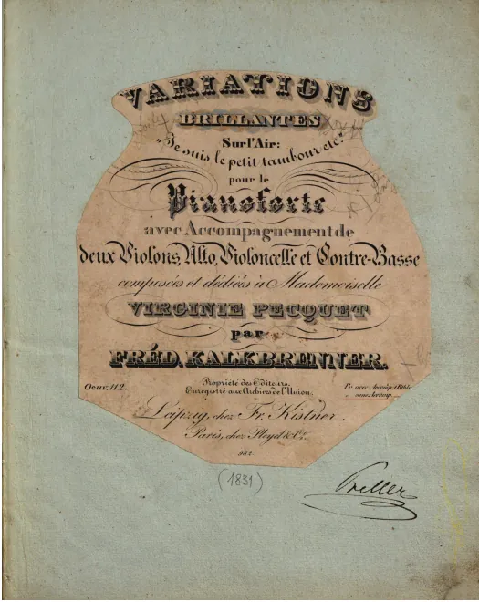 First page of Variations brillantes sur l'air 'Je suis le petit tambour'