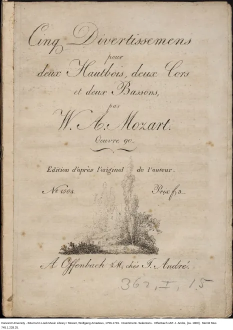 First page of Divertimenti for Wind Sextet