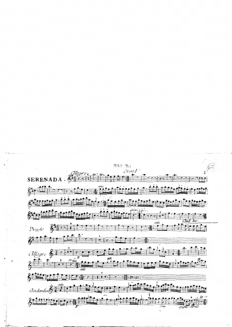 First page of Serenade in D major