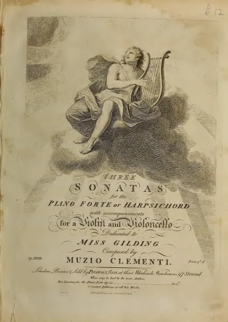 First page of 3 sonates pour le clavecin ou pianoforte avec violon et violoncelle