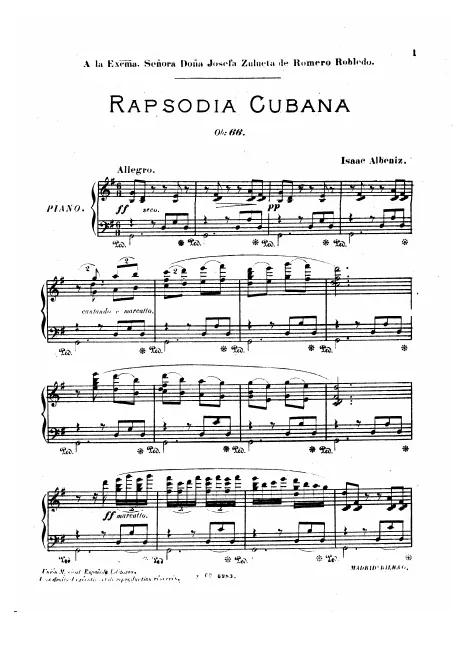 First page of Rapsodia cubana