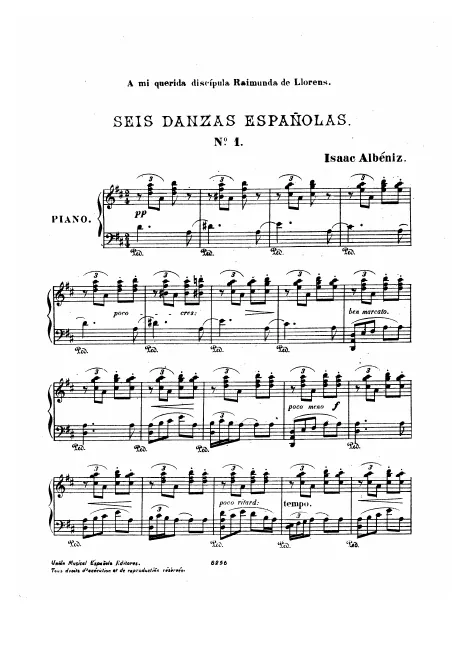 First page of Seis Danzas Españolas