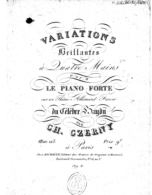 First page of Variations brillantes sur un thême Allemand favori