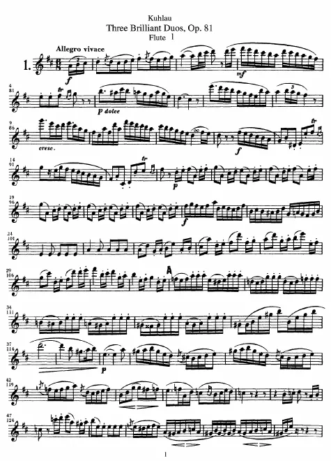 First page of 3 Brilliant Duos for 2 Flutes