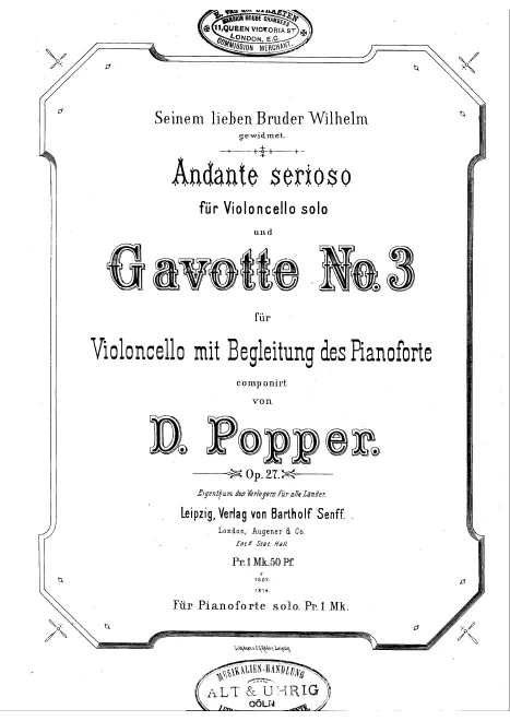 First page of Praludium and Gavotte No.3