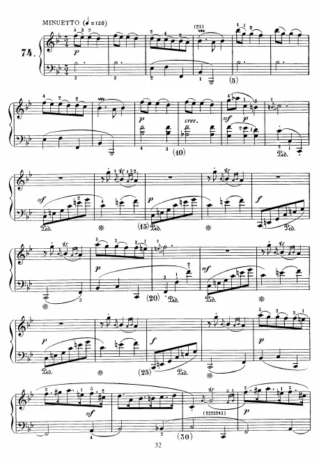 First page of Keyboard Sonata in B-flat major