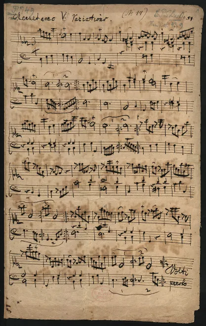 First page of Menuet con 5 Variazioni