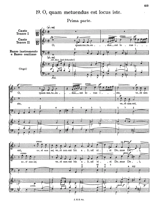 First page of O quam metuendus est locus iste