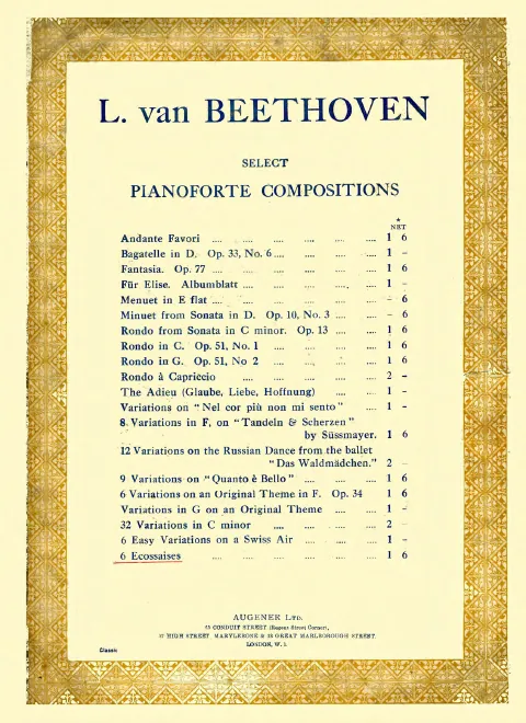First page of 6 Ecossaises for Piano