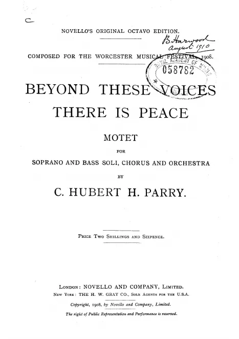 First page of Beyond These Voices There is Peace