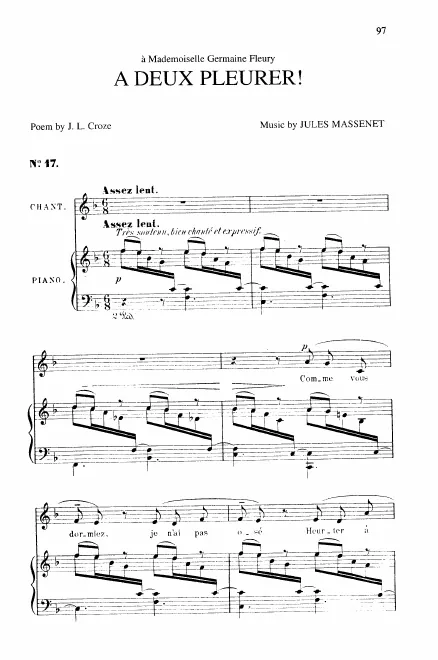 First page of À deux pleurer