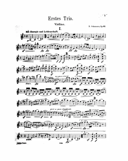First page of Trios für Pianoforte, Violine, Violoncell