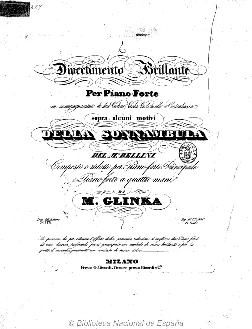 First page of Divertimento brilliante