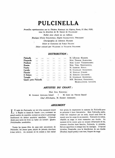 First page of Pulcinella