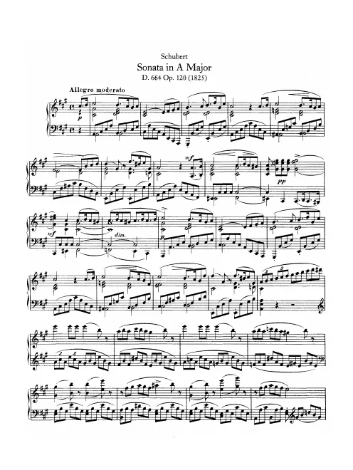 First page of Piano Sonata in A major