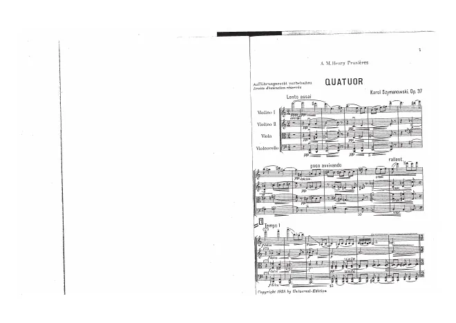 First page of String Quartet No.1