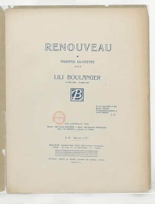 First page of Renouveau