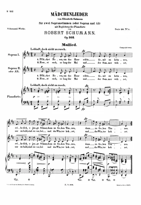 First page of Mädchenlieder