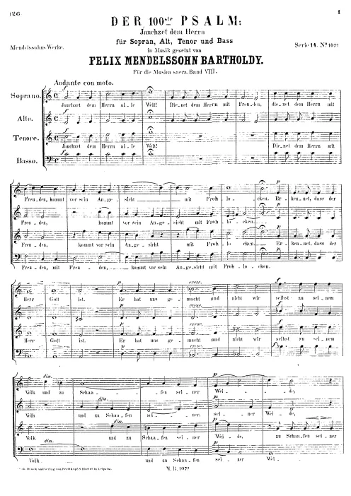 First page of Jauchzet dem Herrn, alle Welt