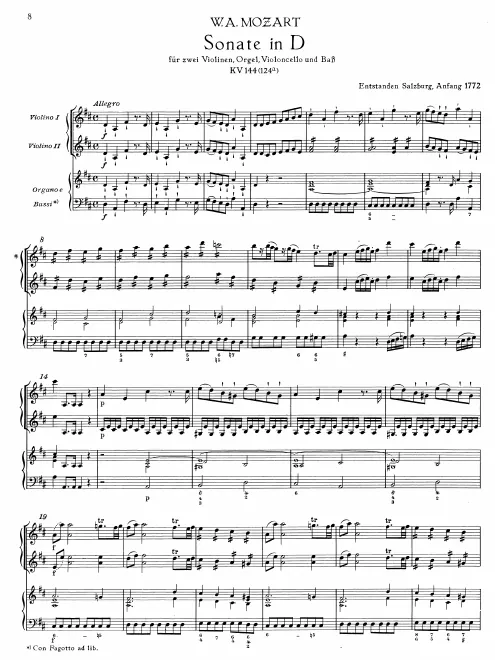 First page of Church Sonata No.4