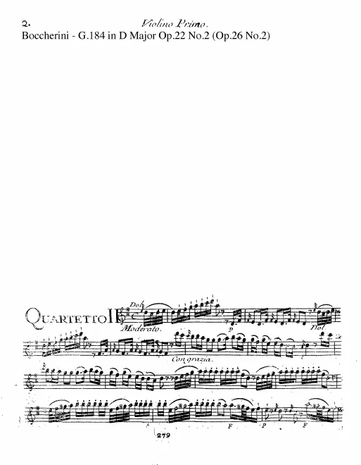 First page of String Quartet in D major