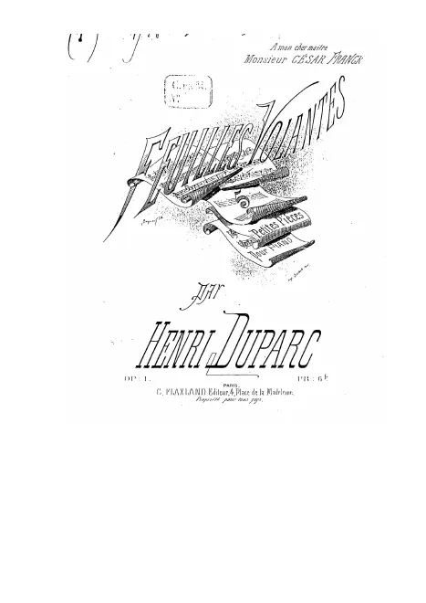 First page of Feuilles volantes