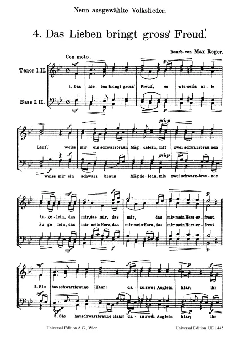 First page of 9 Ausgewählte Volkslieder