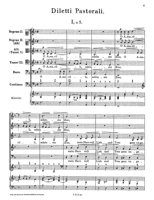 First page of O Amarilli, schönste Zier