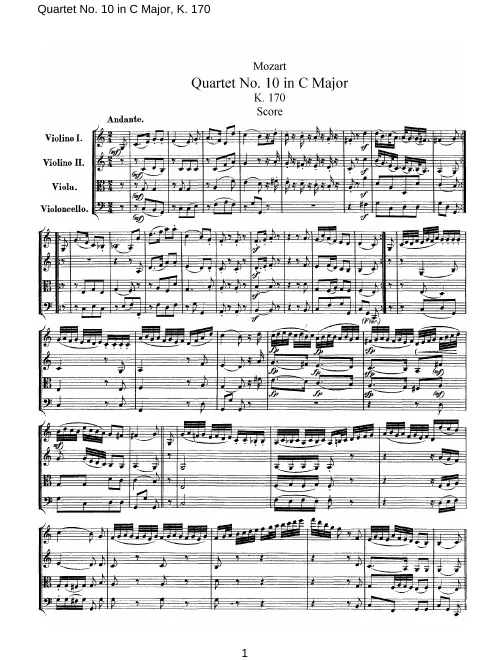 First page of String Quartet No.10